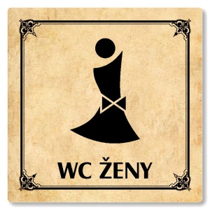WC ženy, 118x118mm, pergamen, Nebraska